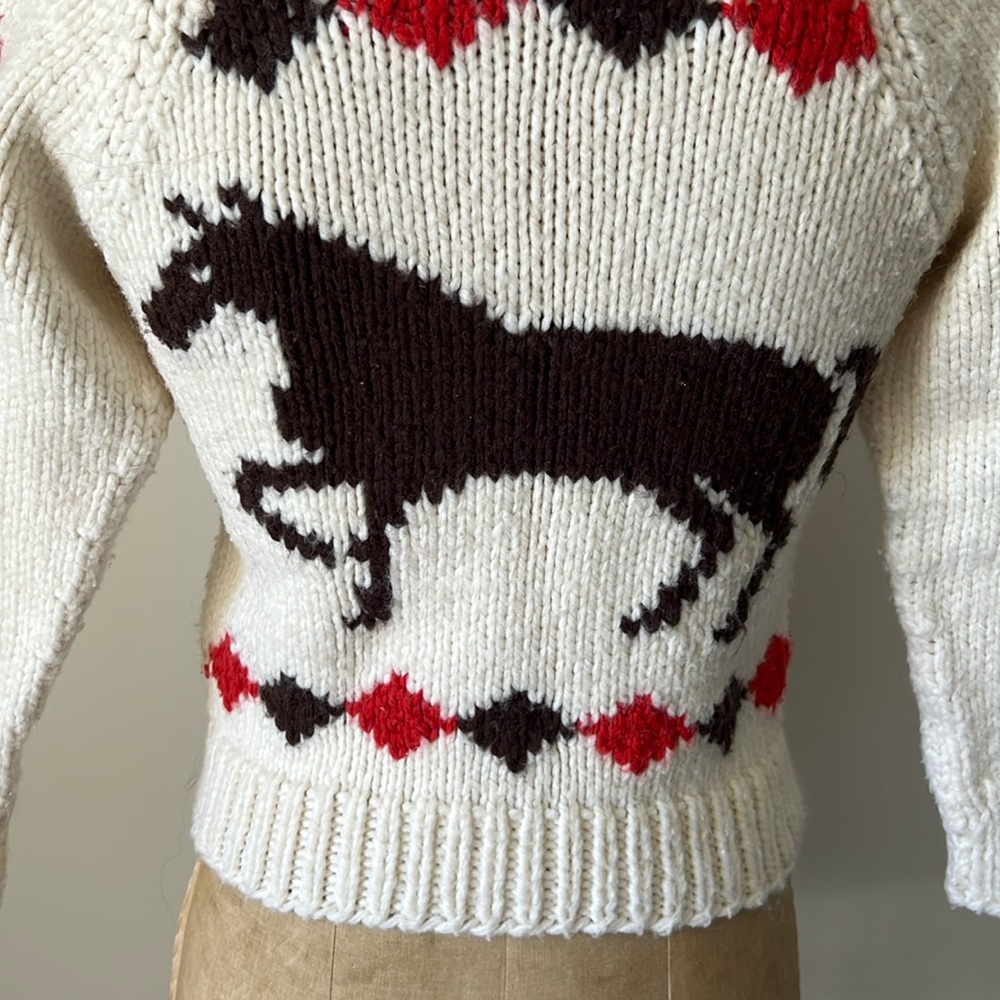 1950’s Vintage Handmade Cowichan Horse Sweater - Picture 16 of 17